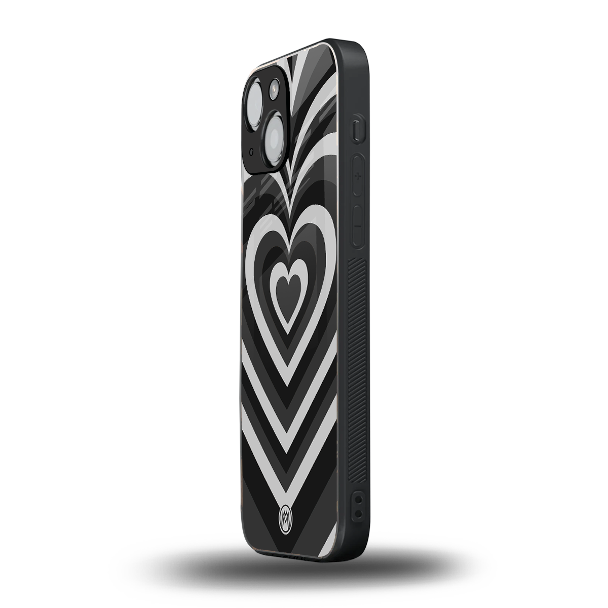 y2k retro black hearts back phone cover | glass case for iphone 13 mini