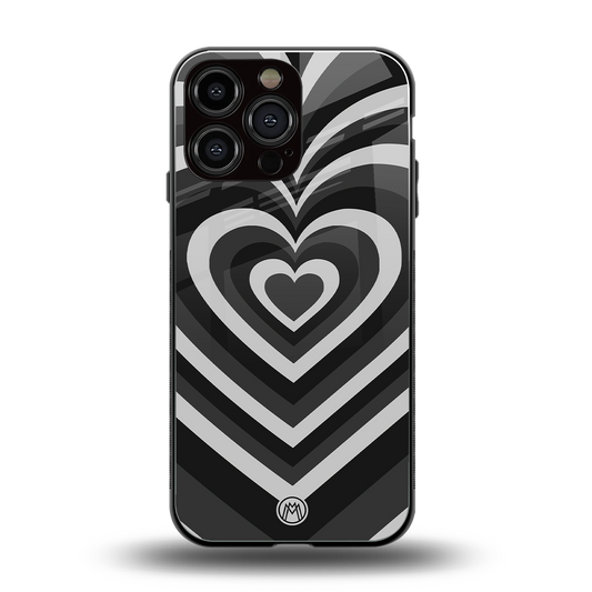 y2k retro black hearts back phone cover | glass case for iphone 14 pro max