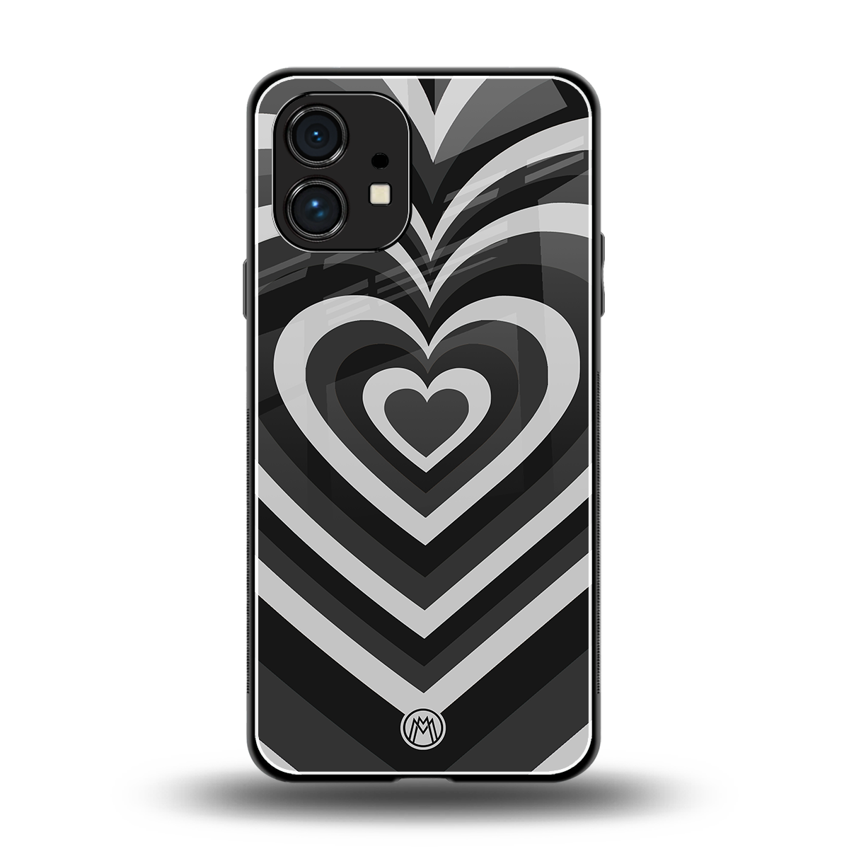y2k retro black hearts back phone cover | glass case for nothing phone 1
