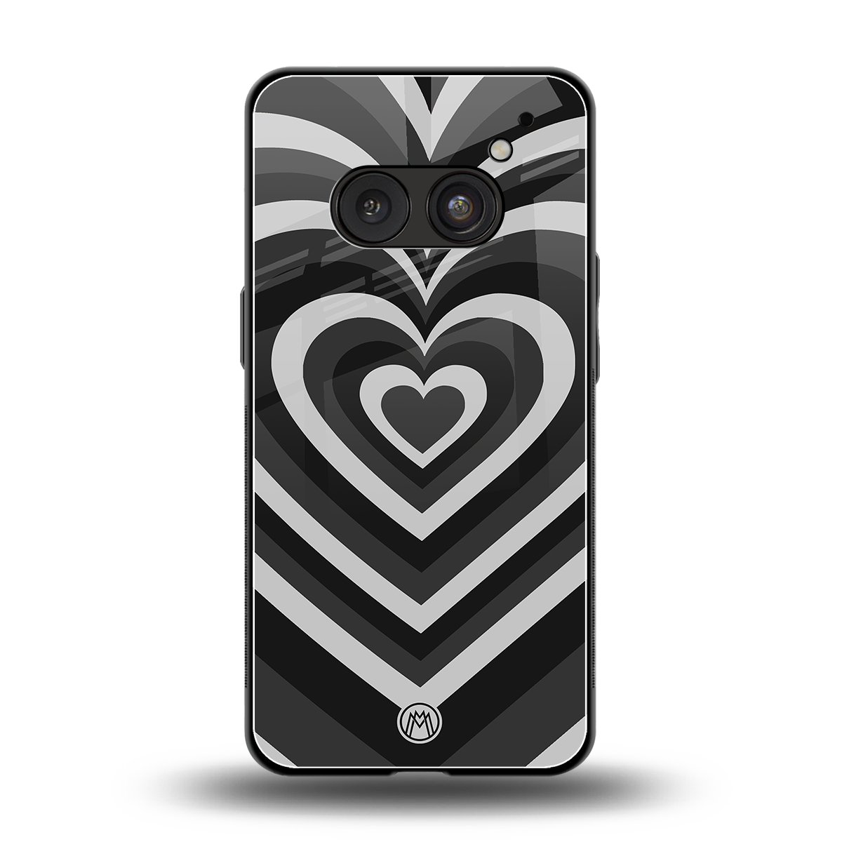 y2k retro black hearts back phone cover | glass case for nothing phone 2a