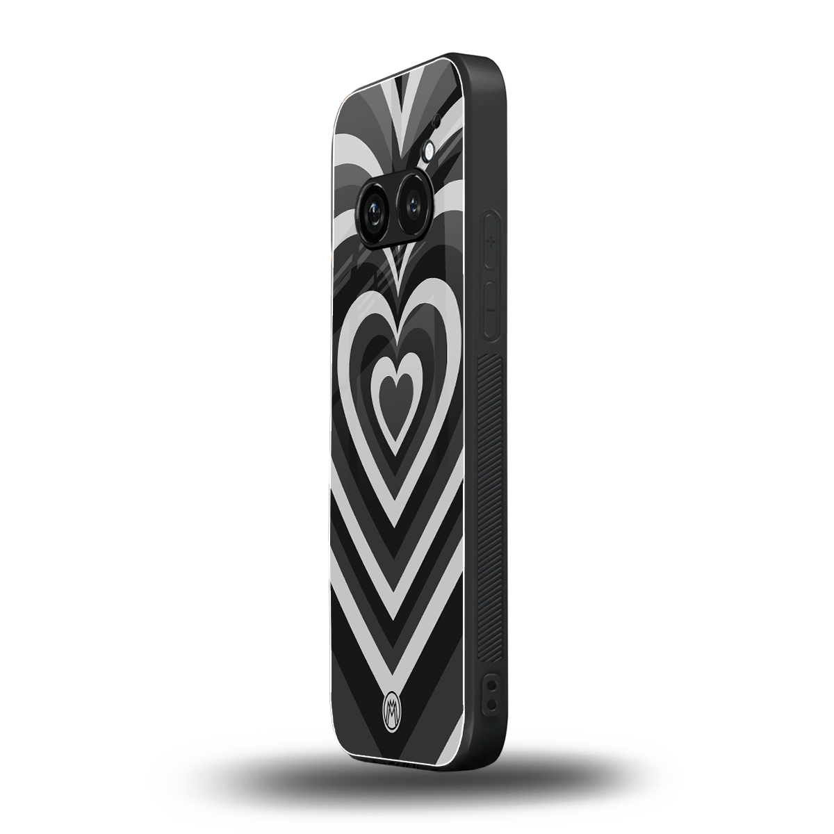 y2k retro black hearts back phone cover | glass case for nothing phone 2a