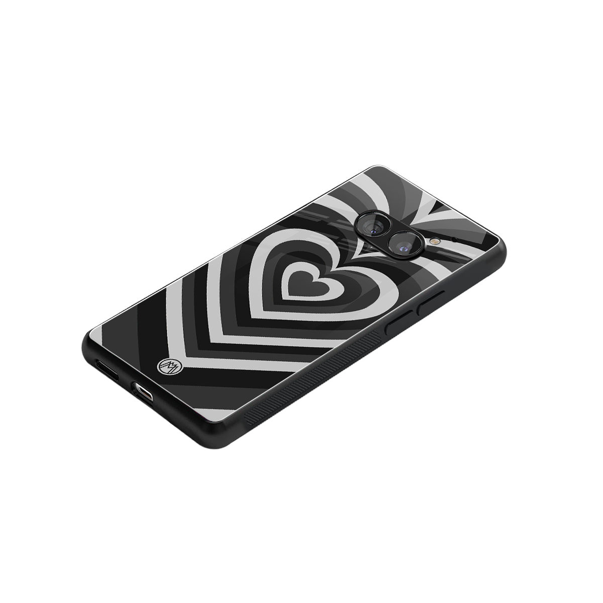 y2k retro black hearts back phone cover | glass case for nothing phone 2a
