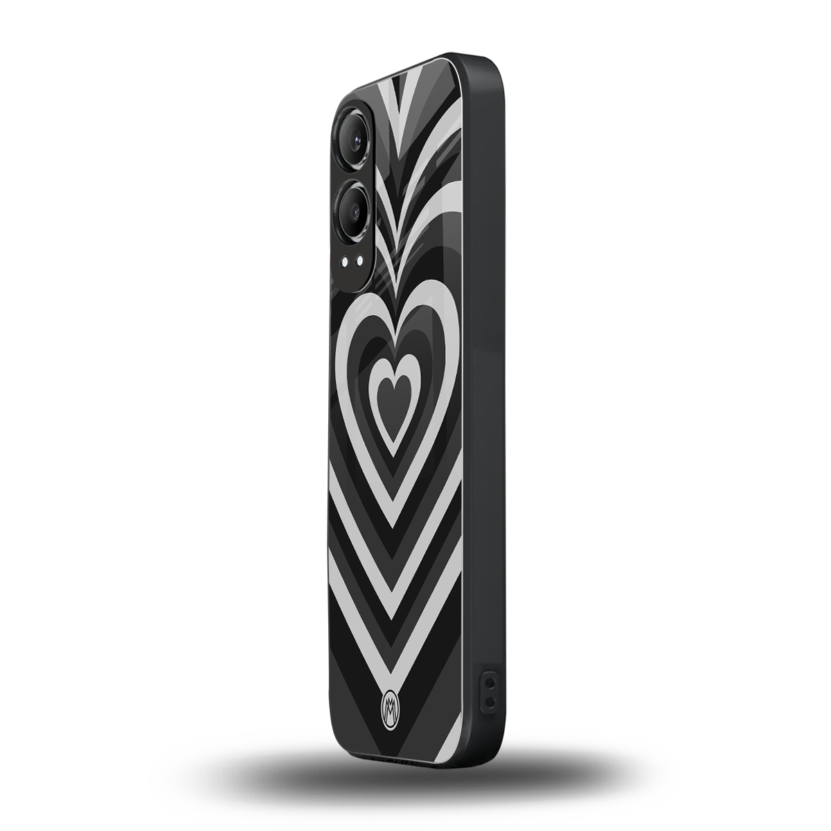 y2k retro black hearts back phone cover | glass case for oneplus nord ce 4 lite