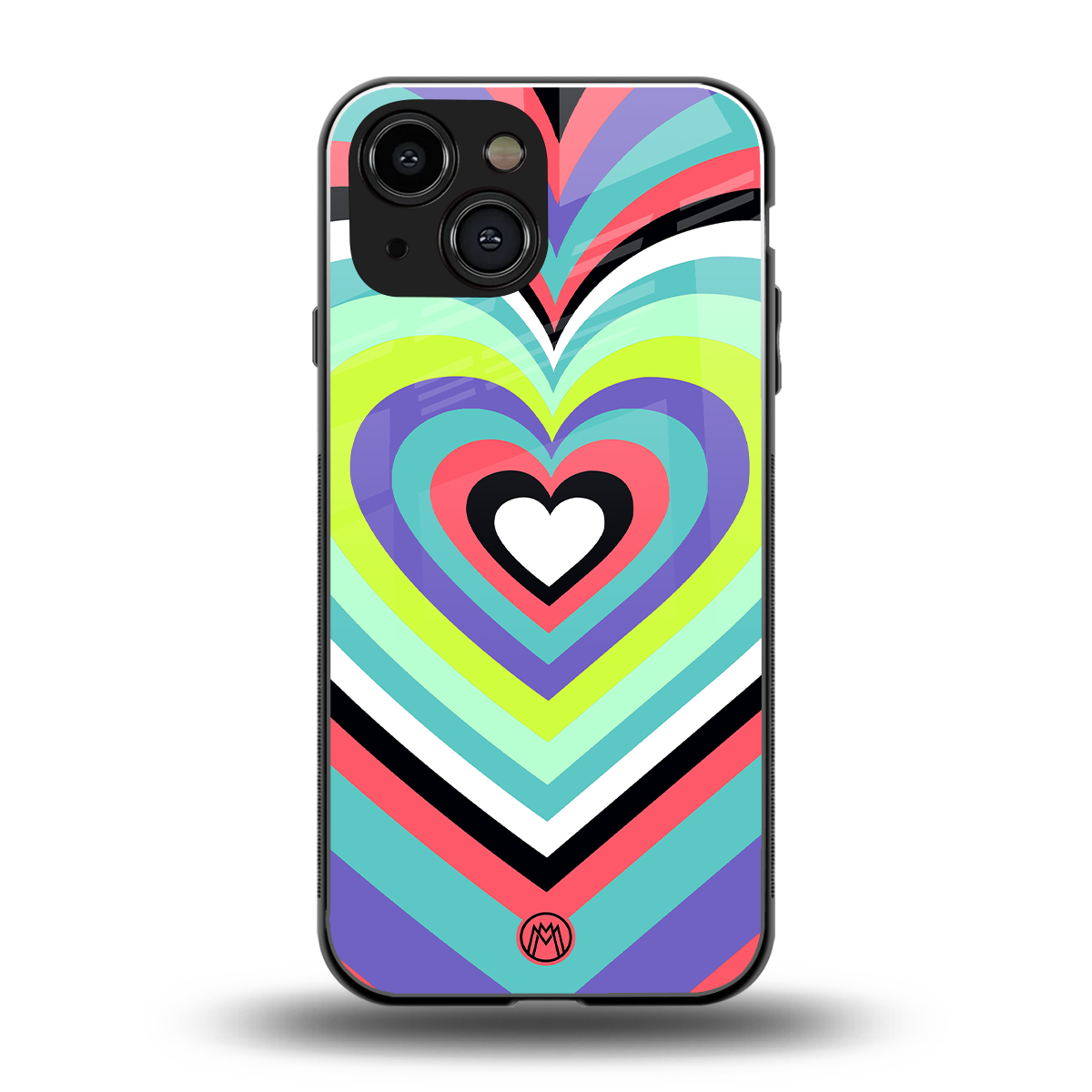 y2k sweet fusion pink hearts back phone cover | glass case for iphone 13 mini