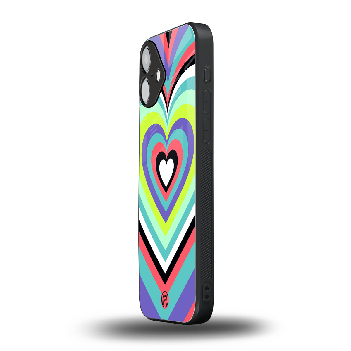 y2k sweet fusion pink hearts back phone cover | glass case for iphone 16 plus