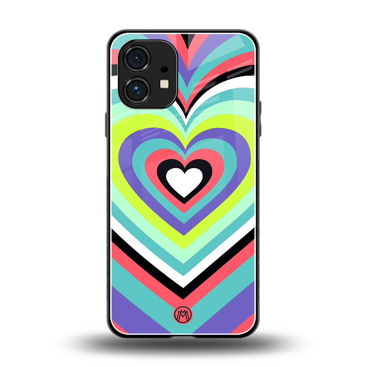 y2k sweet fusion pink hearts back phone cover | glass case for nothing phone 1