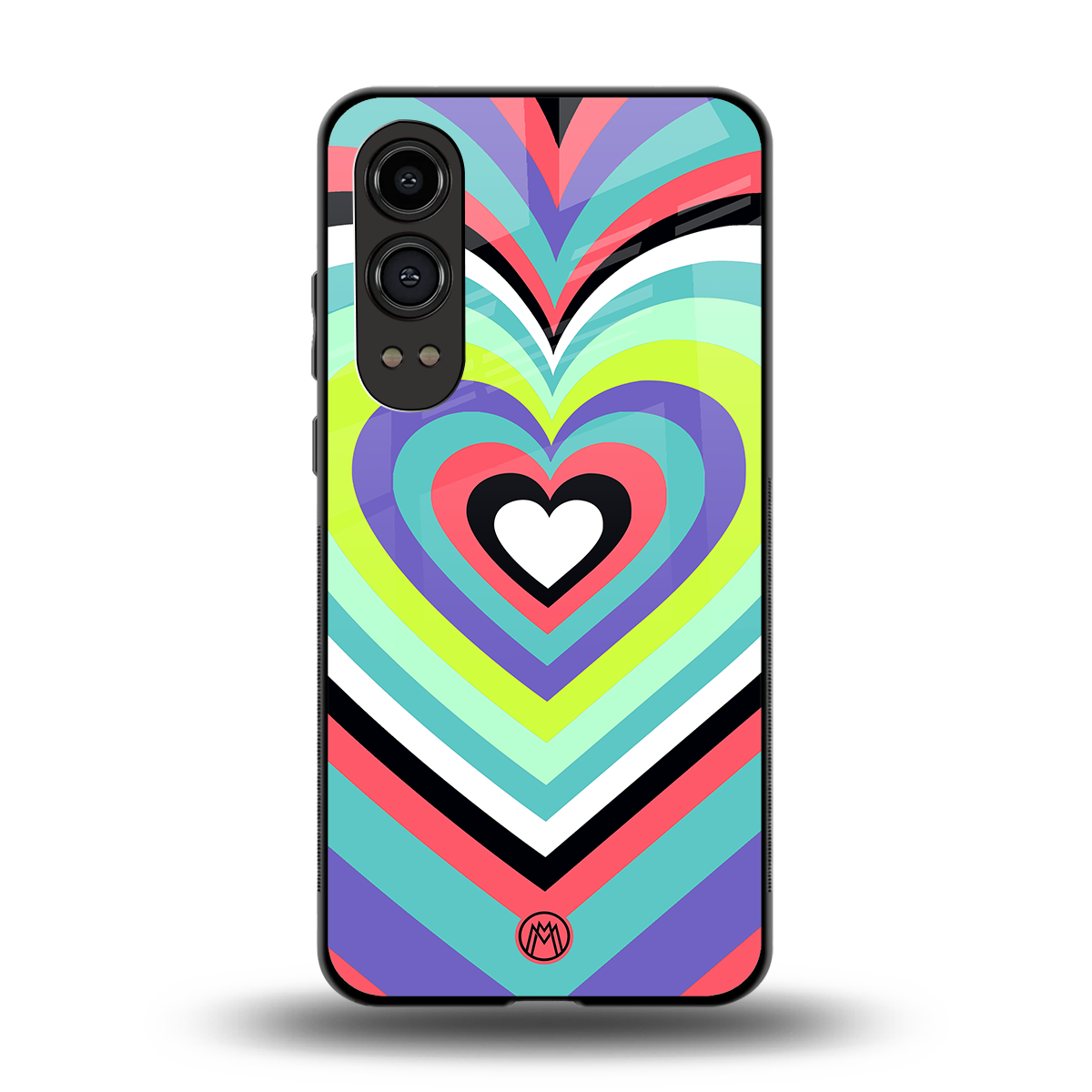 y2k sweet fusion pink hearts back phone cover | glass case for oneplus nord ce 4 lite