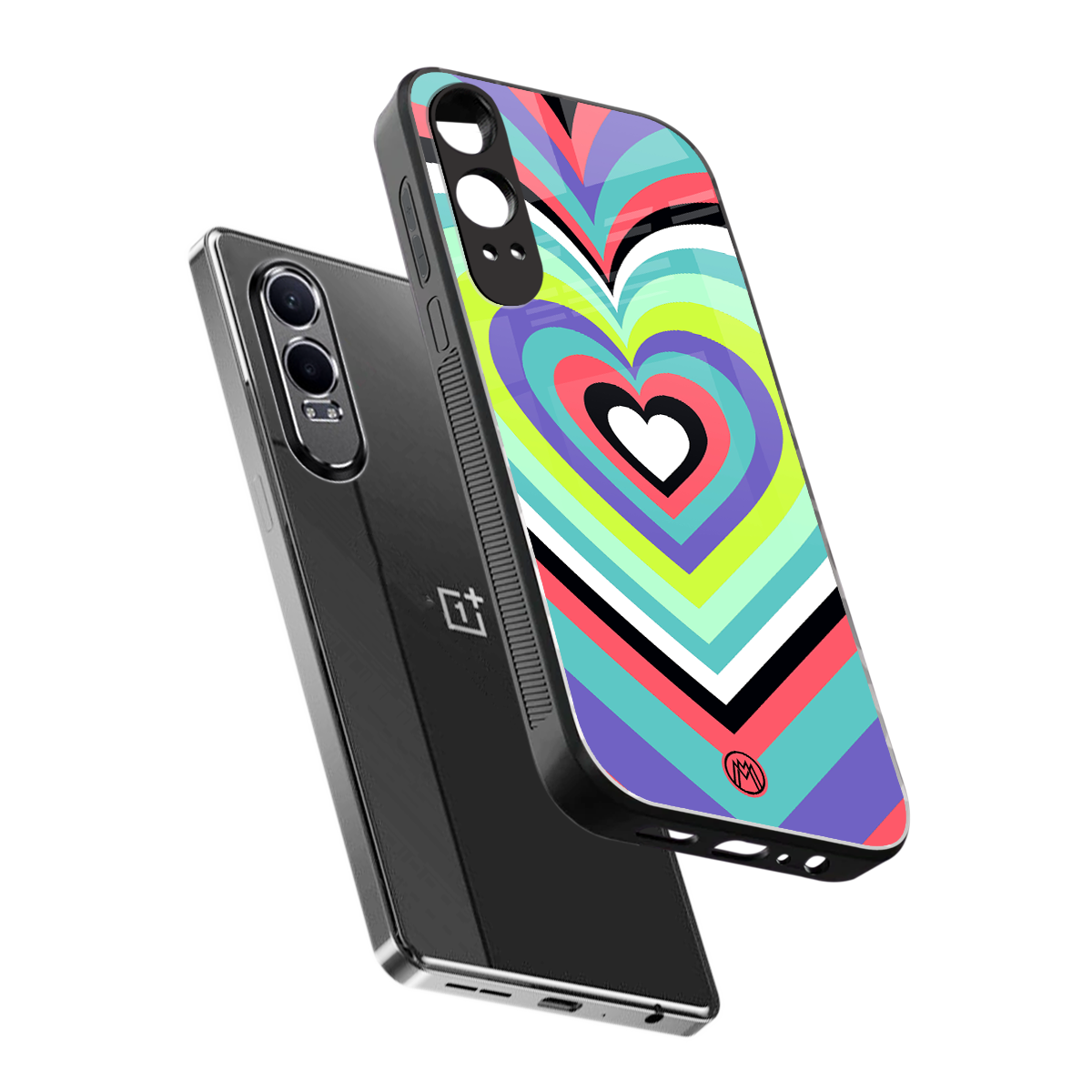 y2k sweet fusion pink hearts back phone cover | glass case for oneplus nord ce 4 lite