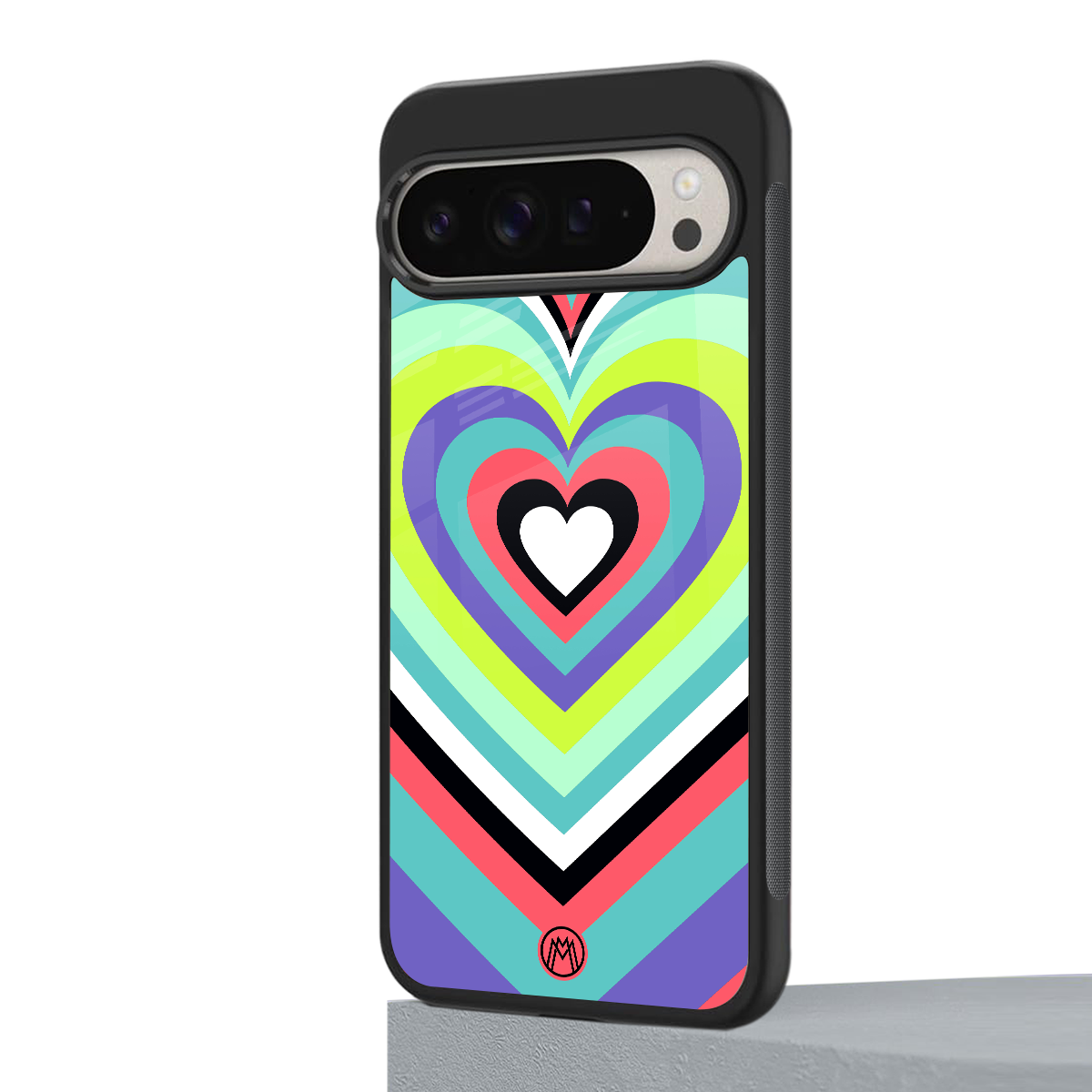 y2k sweet fusion pink hearts back phone cover | glass case for google pixel 9 pro