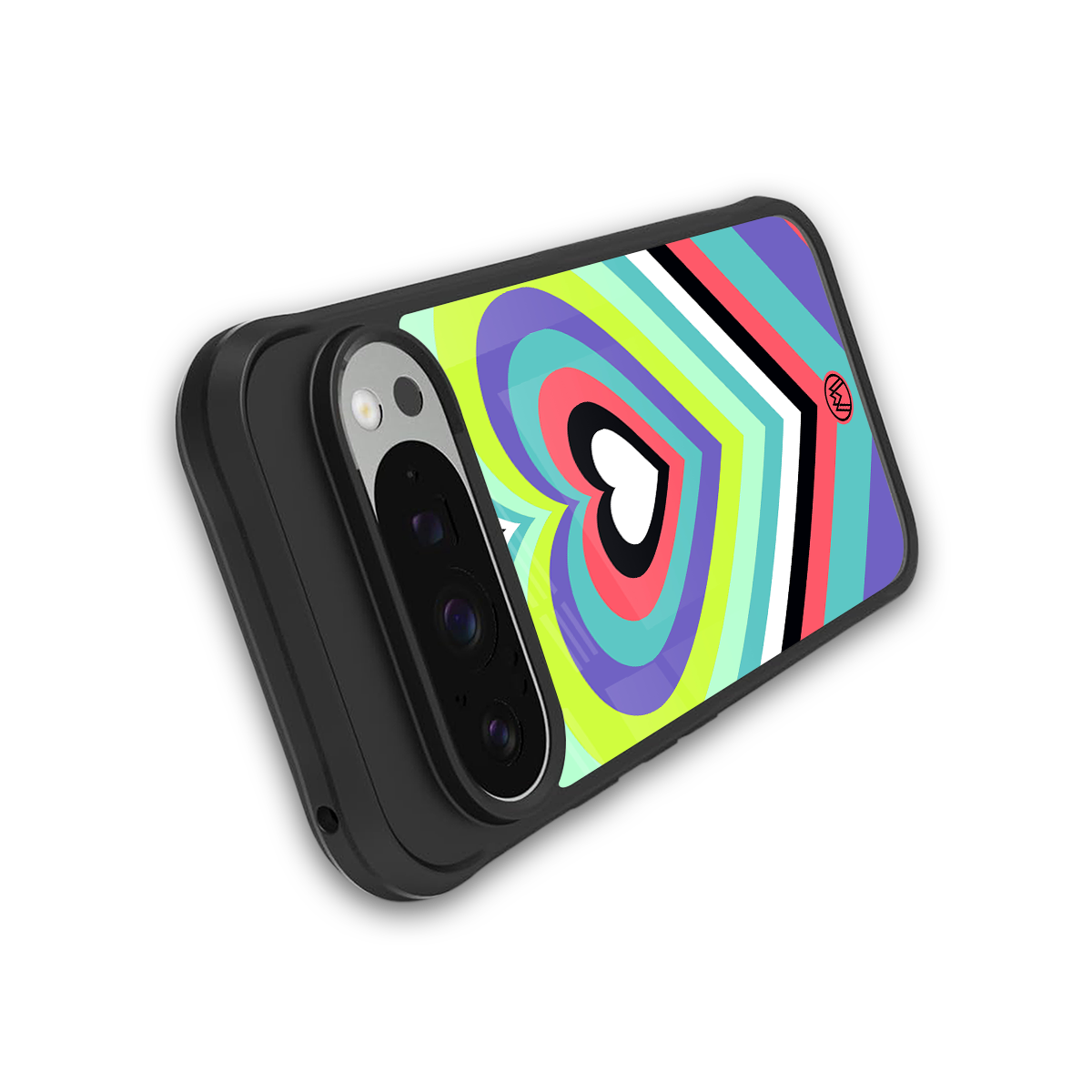 y2k sweet fusion pink hearts back phone cover | glass case for google pixel 9 pro