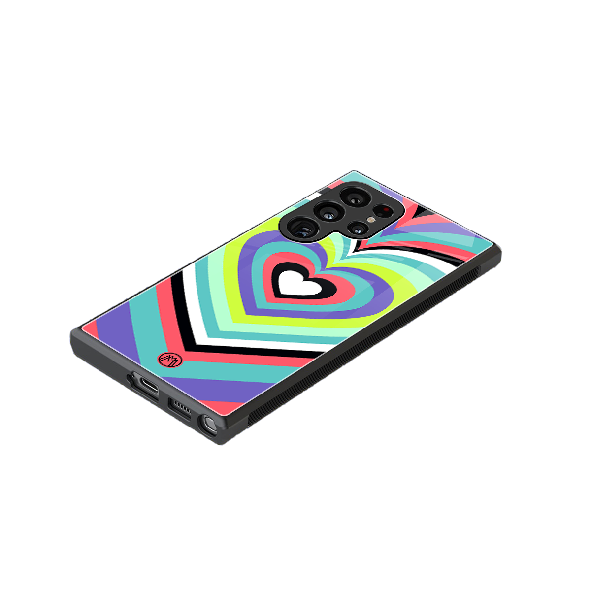 y2k sweet fusion pink hearts back phone cover | glass case for samsung galaxy s24 ultra