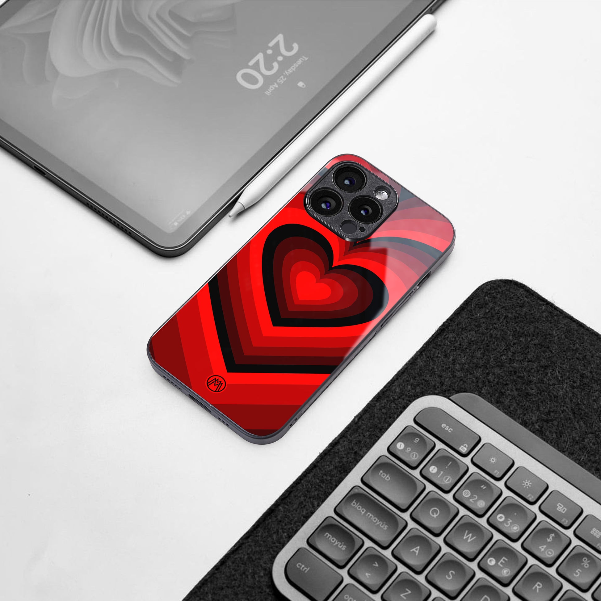 y2k red hearts wine edition back phone cover | glass case for google pixel 9 pro