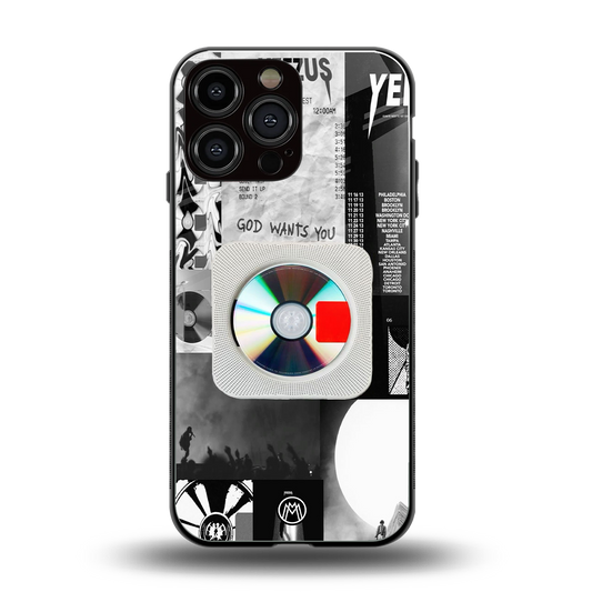 yeezus back phone cover | glass case for iphone 14 pro max
