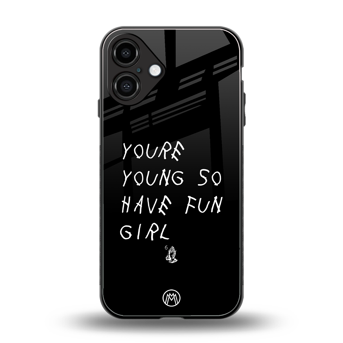 you are young back phone cover | glass case for iphone 16 plus