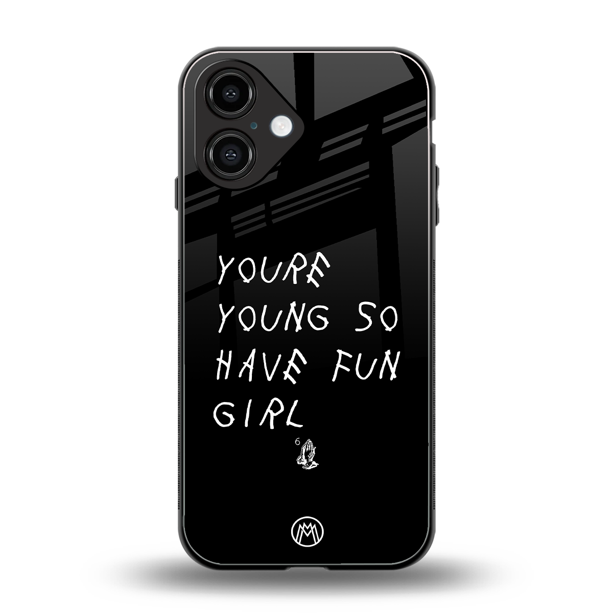 you are young back phone cover | glass case for iphone 16