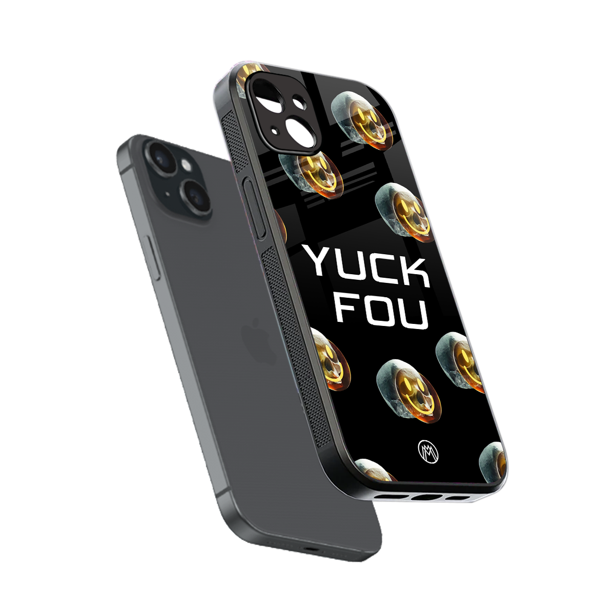 yuck fou back phone cover | glass case for iphone 15 plus