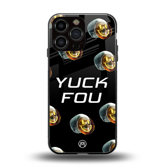 yuck fou back phone cover | glass case for iphone 14 pro max