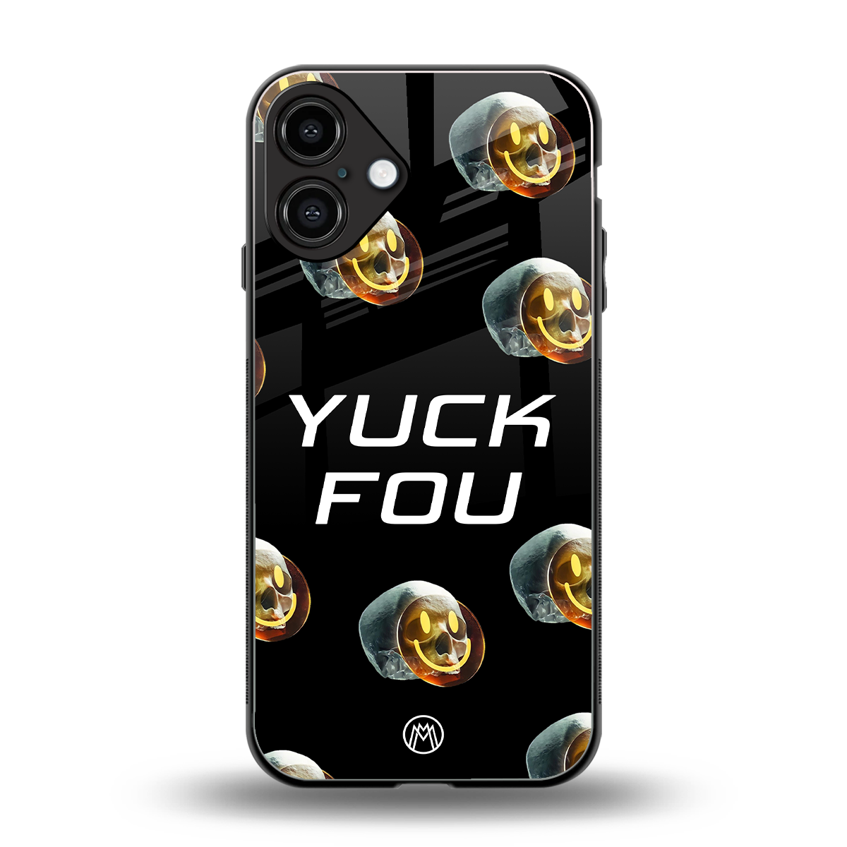 yuck fou back phone cover | glass case for iphone 16 plus