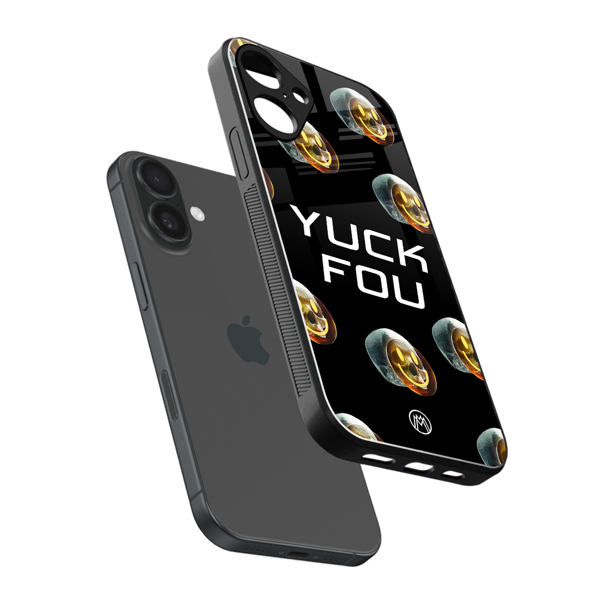 yuck fou back phone cover | glass case for iphone 16 plus