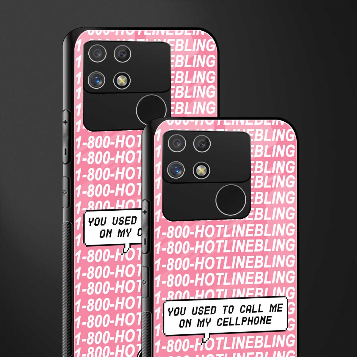 1800 hotline bling back phone cover | glass case for realme narzo 50a