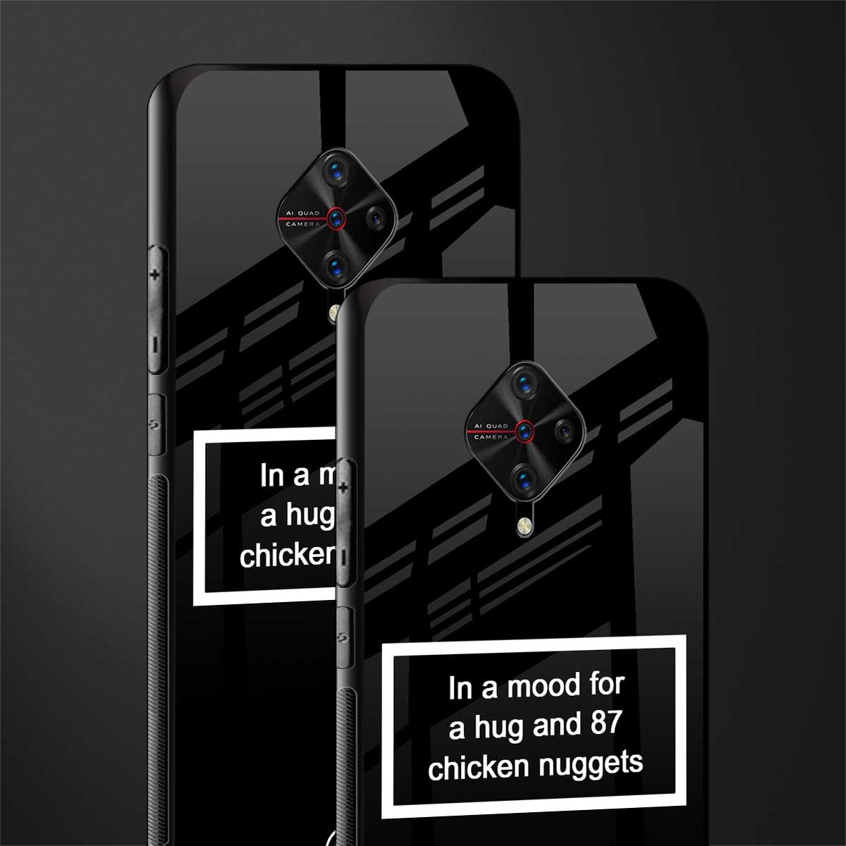 87 chicken nuggets black edition glass case for vivo s1 pro image-2