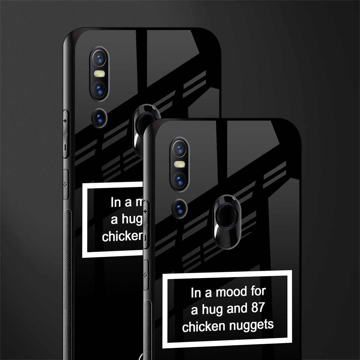87 chicken nuggets black edition glass case for vivo v15 image-2
