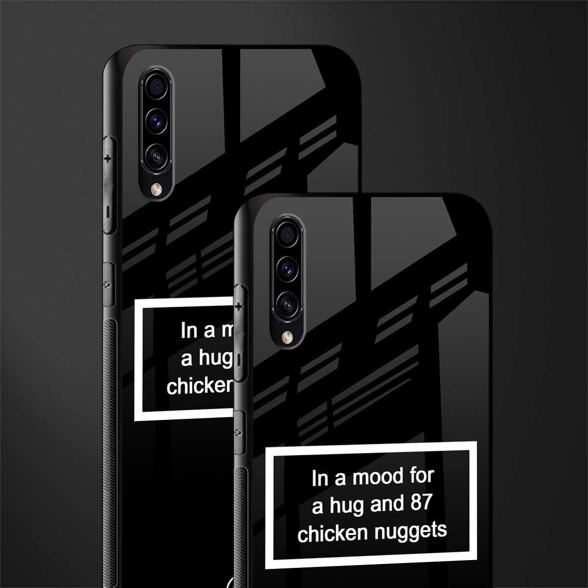 87 chicken nuggets black edition glass case for samsung galaxy a70 image-2