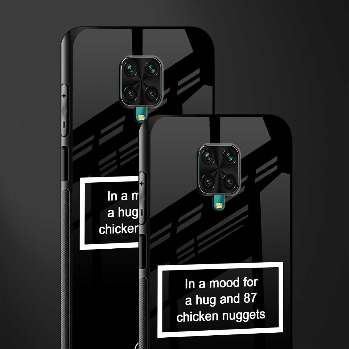 87 chicken nuggets black edition glass case for redmi note 9 pro max image-2