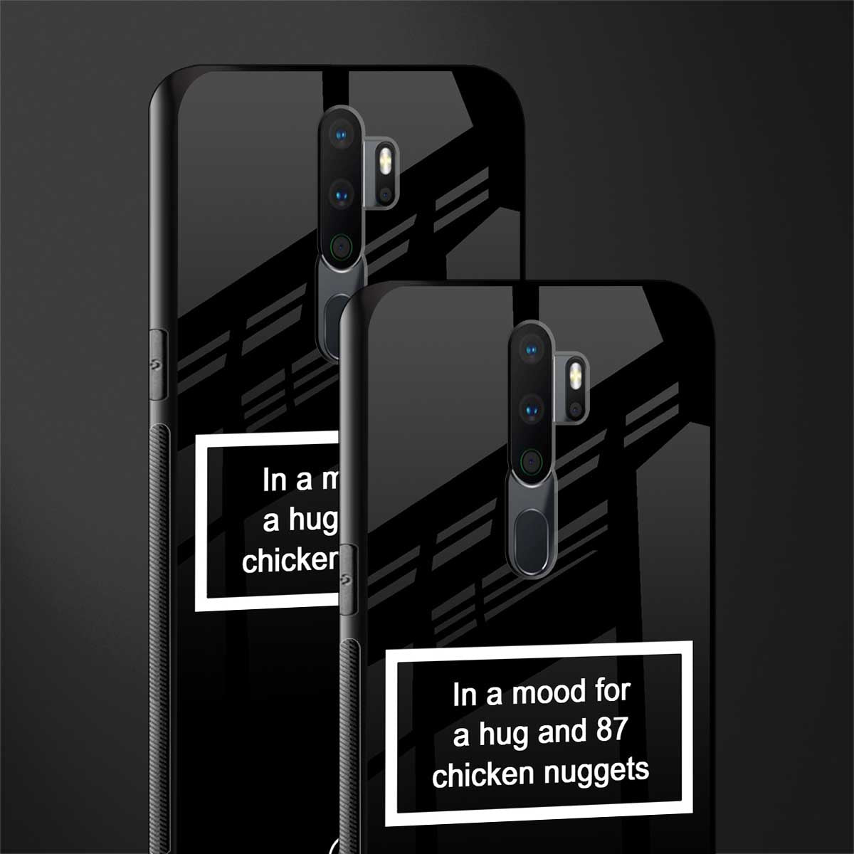 87 chicken nuggets black edition glass case for oppo a9 2020 image-2