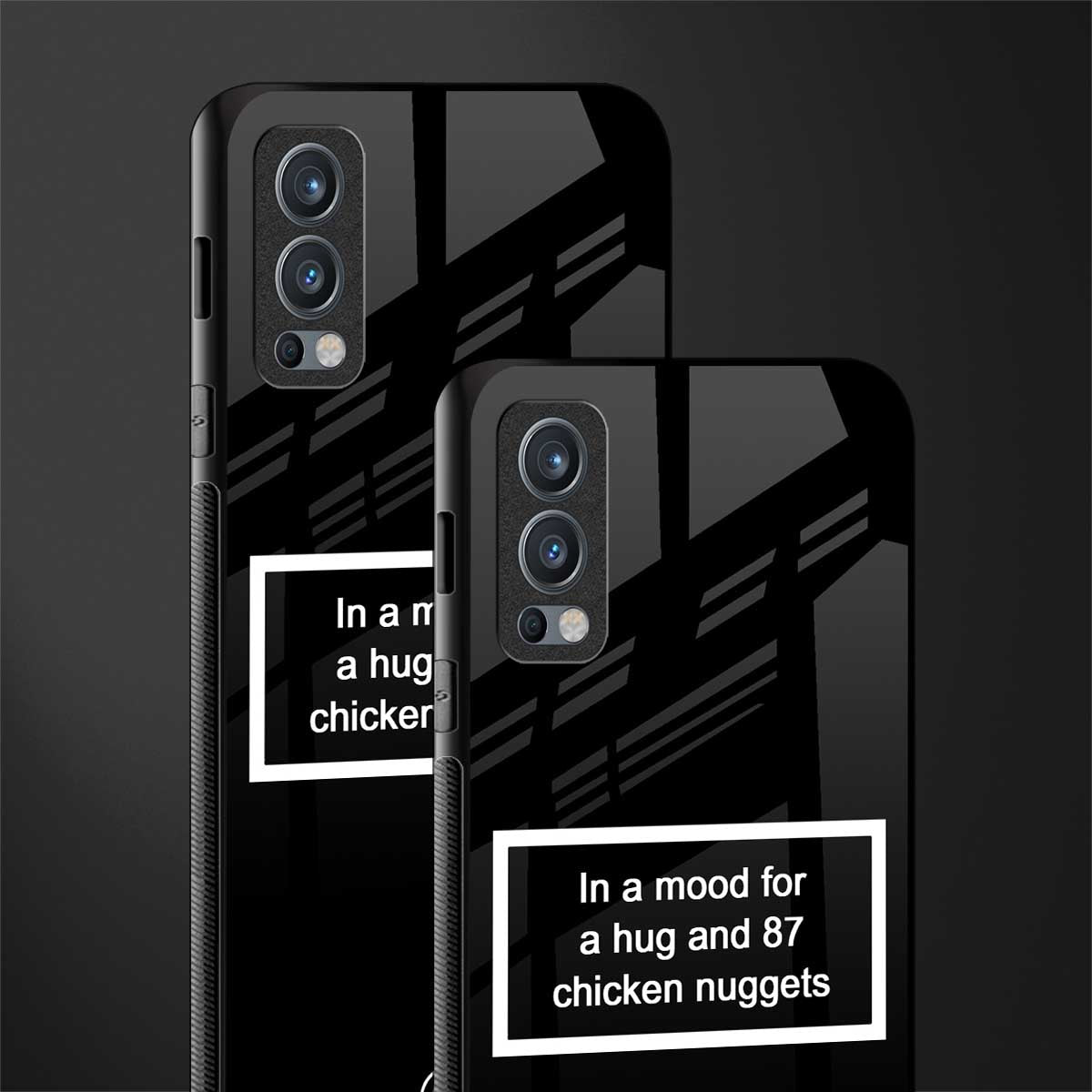 87 chicken nuggets black edition glass case for oneplus nord 2 5g image-2