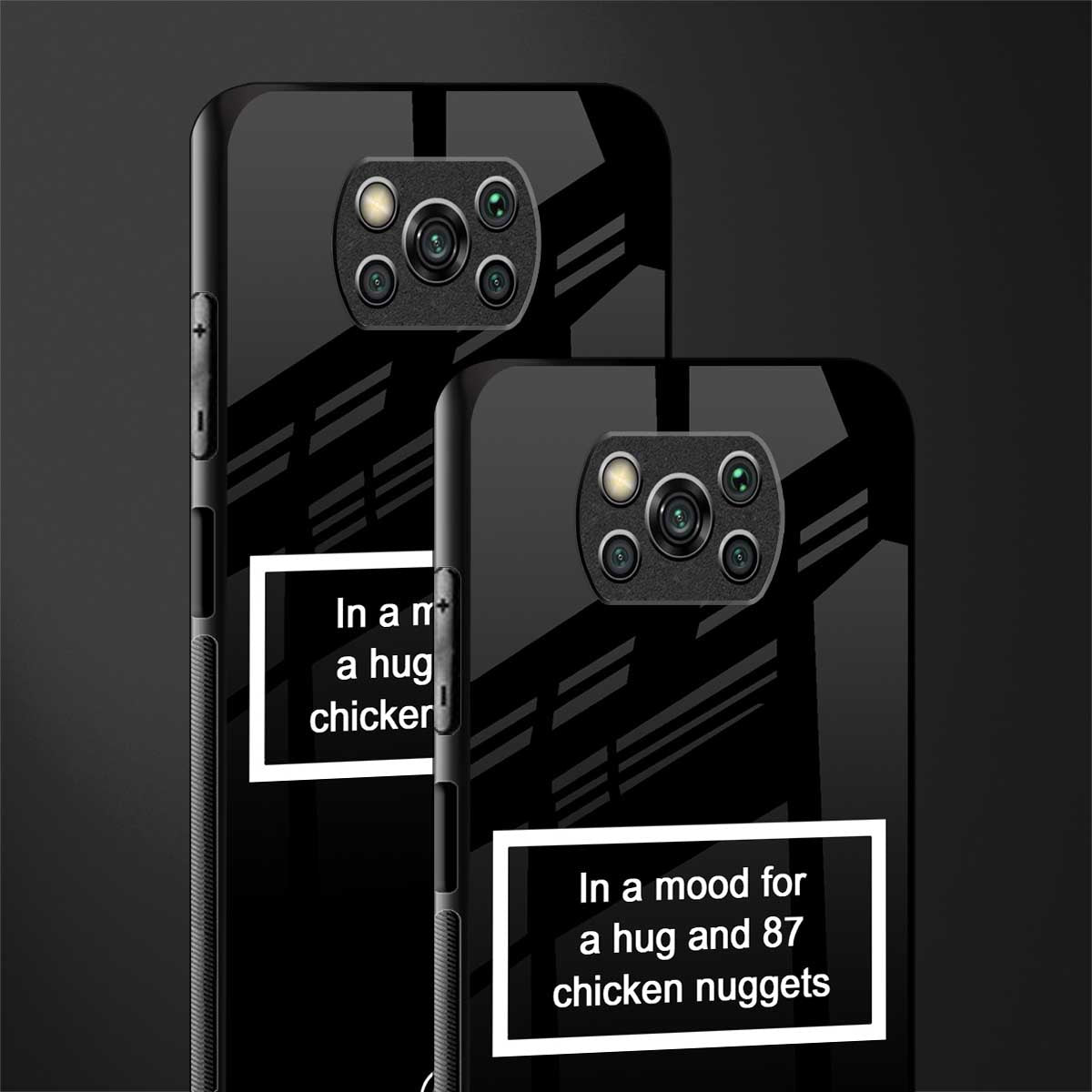 87 chicken nuggets black edition glass case for poco x3 image-2