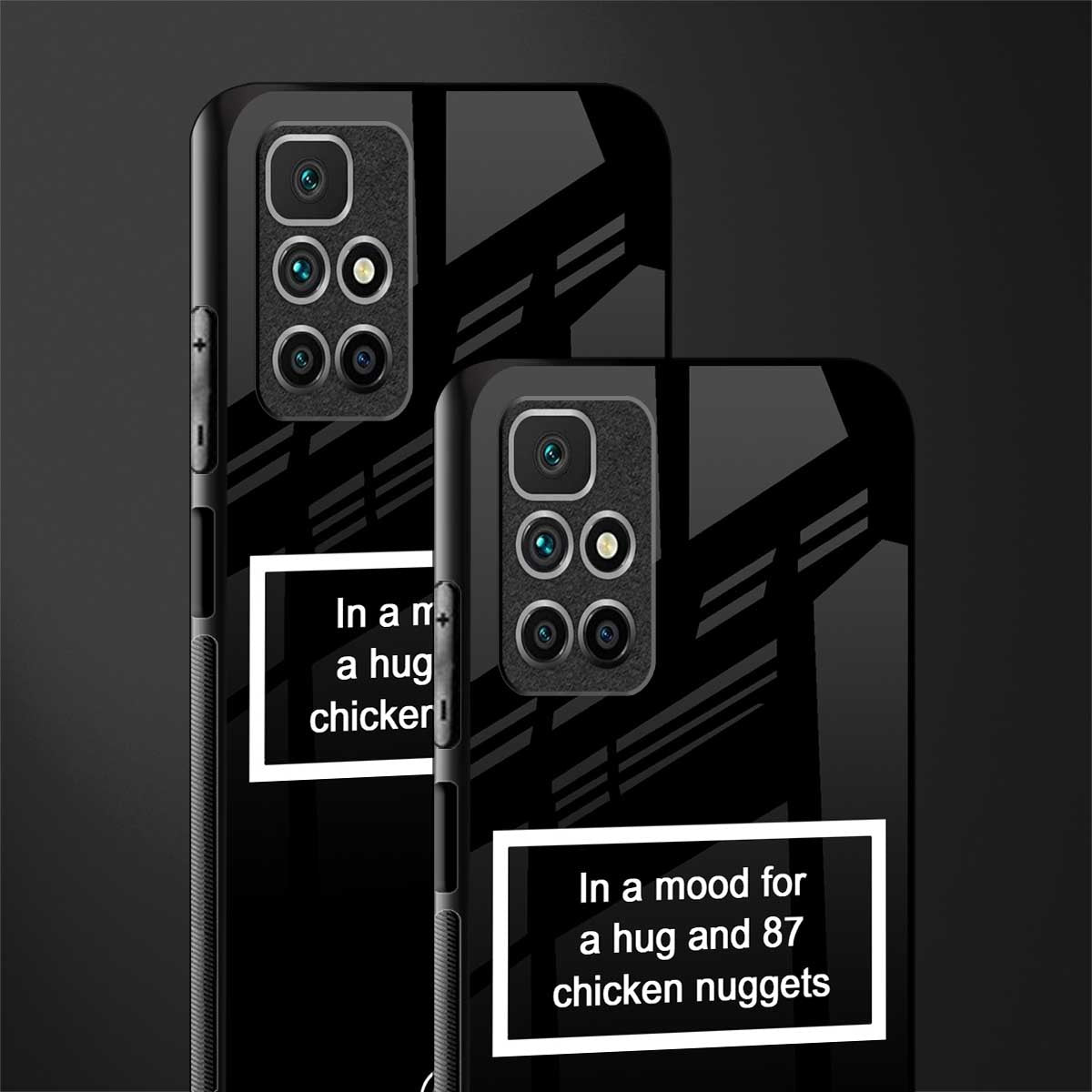 87 chicken nuggets black edition glass case for redmi 10 prime image-2