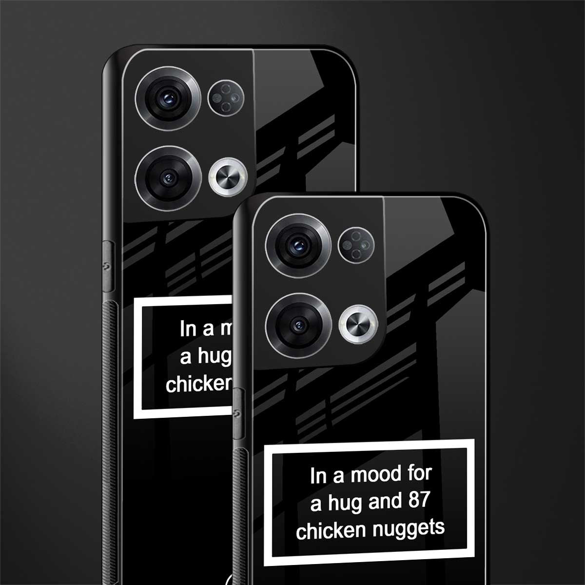 87 chicken nuggets black edition back phone cover | glass case for oppo reno 8 pro