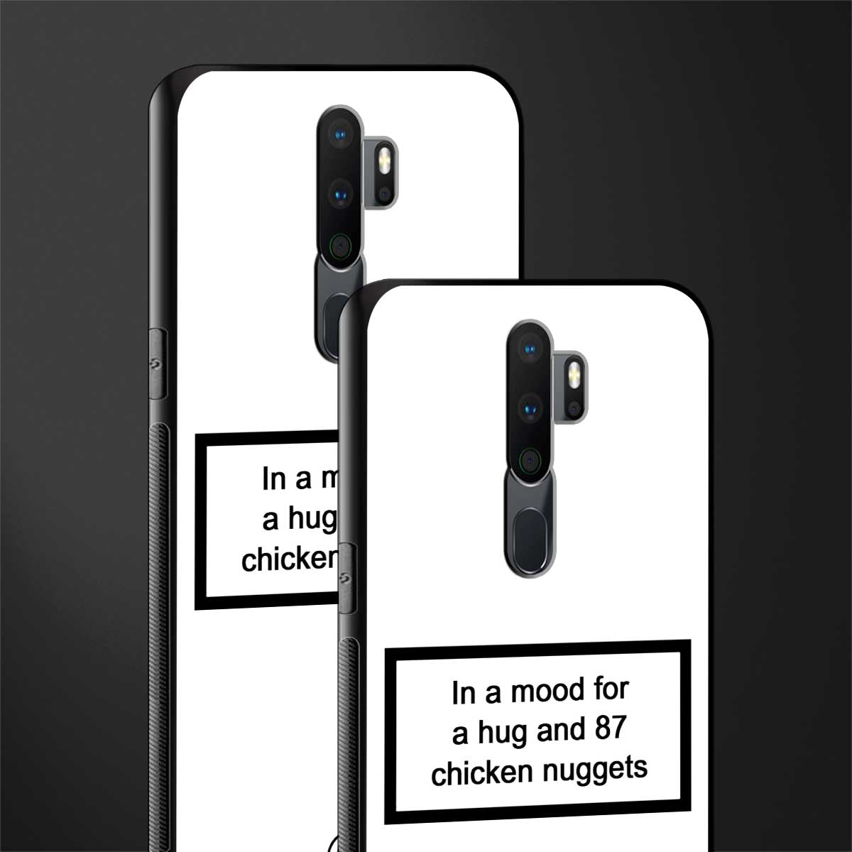 87 chicken nuggets white edition glass case for oppo a5 2020 image-2