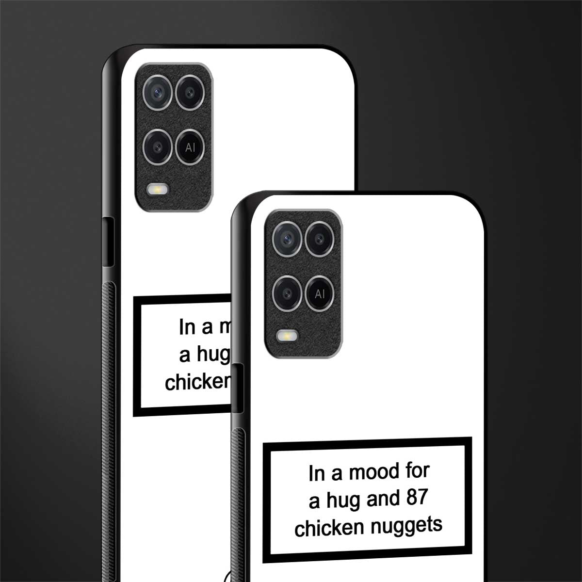 87 chicken nuggets white edition glass case for oppo a54 image-2