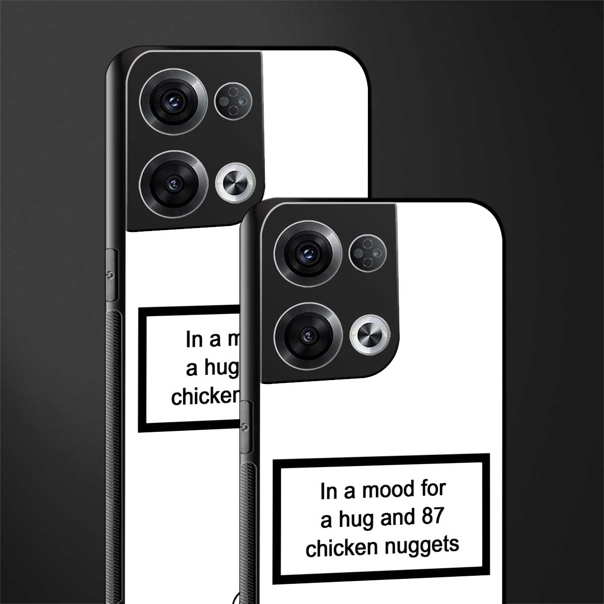 87 chicken nuggets white edition back phone cover | glass case for oppo reno 8 pro