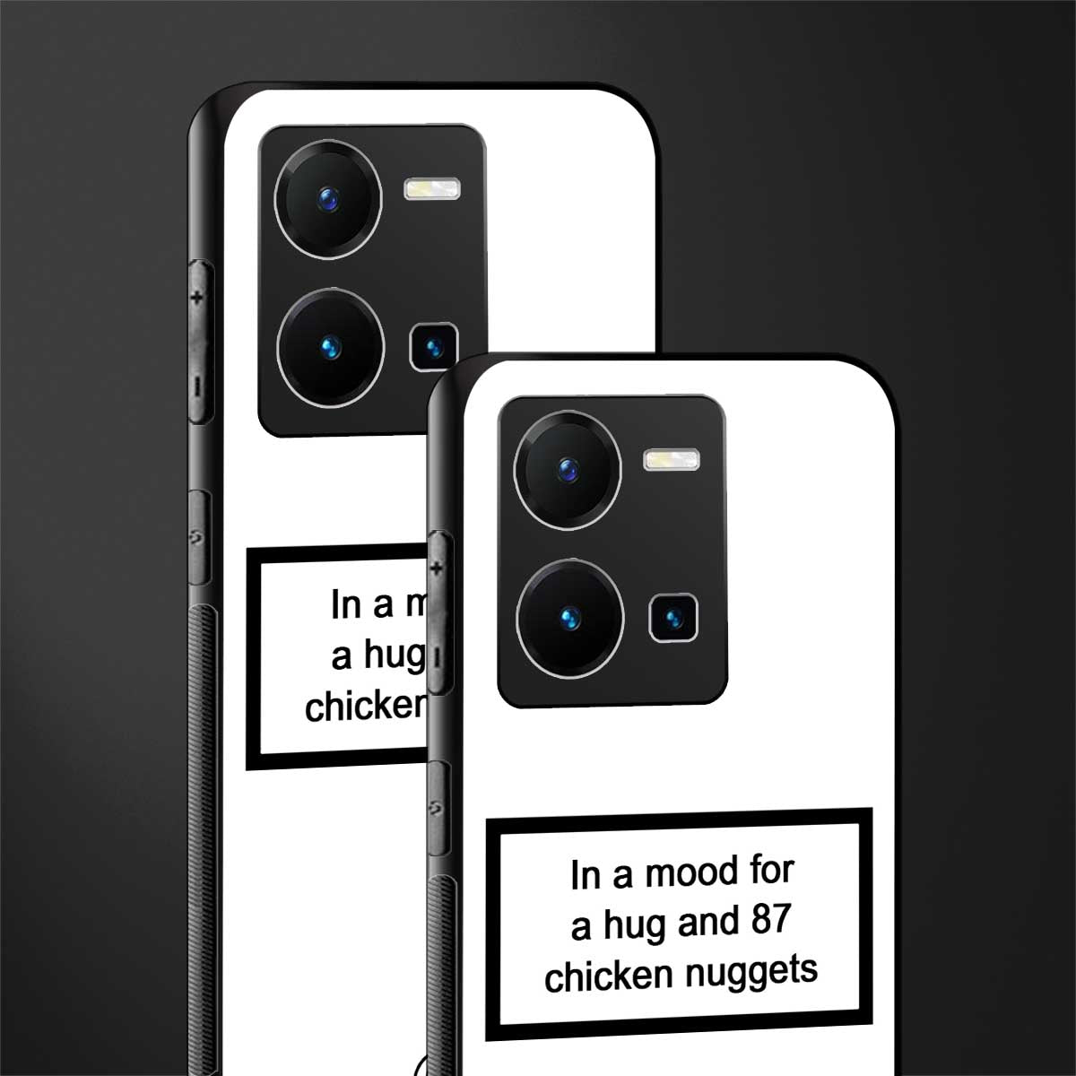 87 chicken nuggets white edition back phone cover | glass case for vivo y35 4g