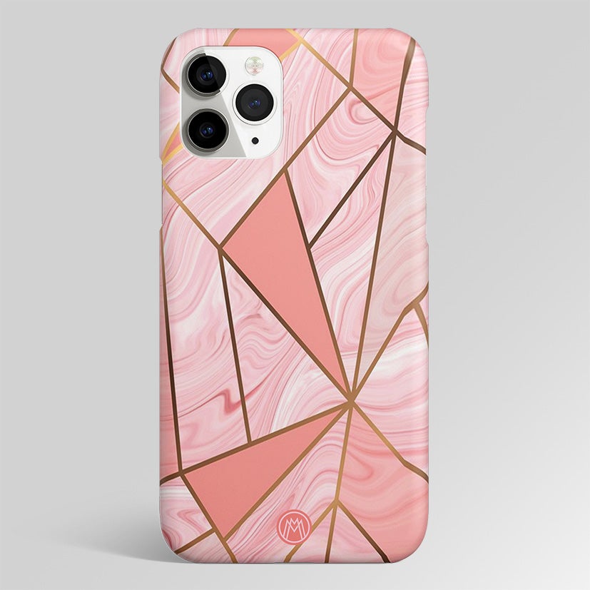 Pink Peachy Geometric Matte Case Phone Cover