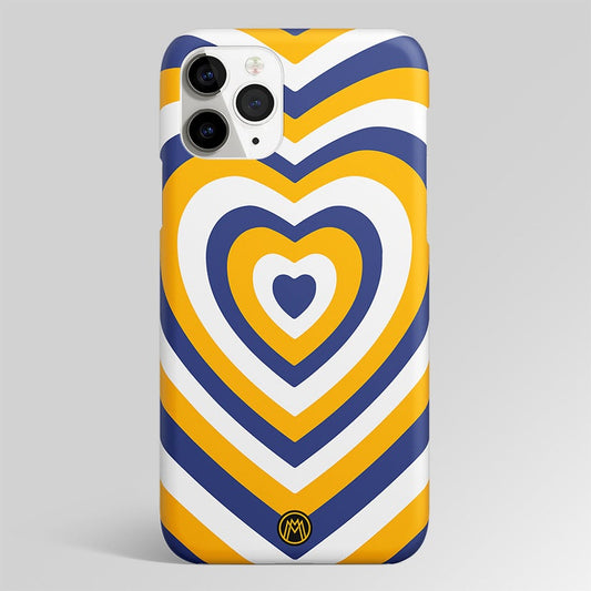 Y2K Yellow Blue Heart Aesthetic Matte Case Phone Cover