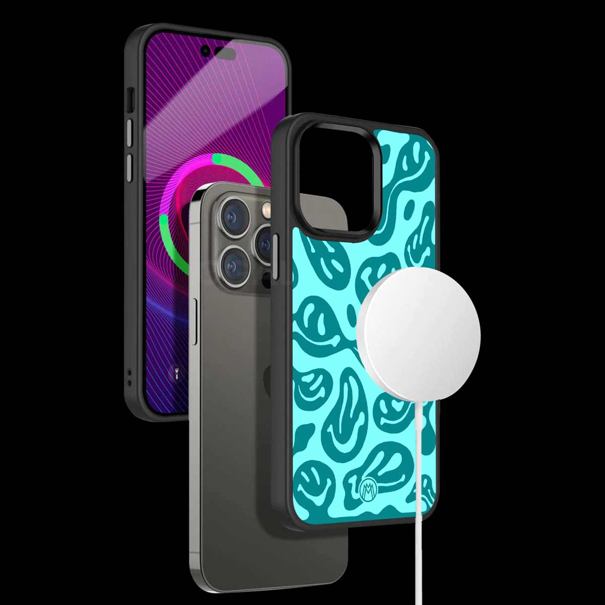 Acid Smiles Turquoise Edition Phone Cover | MagSafe Case