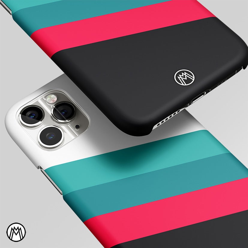 White Green Red Pattern Stripes Matte Case Phone Cover