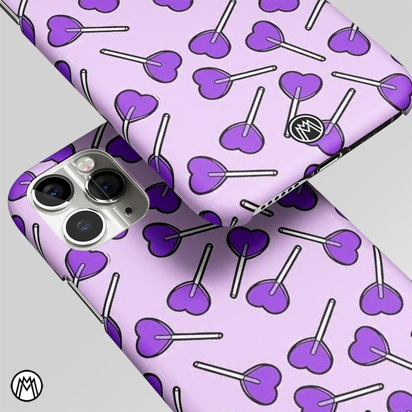 Y2K Hearts Lollipop Purple Edition Matte Case Phone Cover