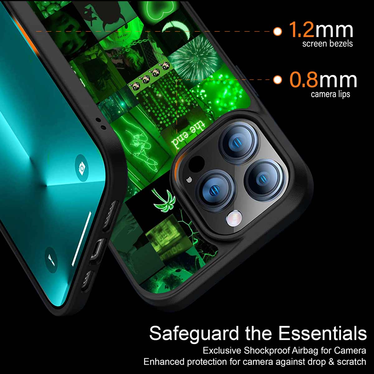 Black Green Aesthetic Collage Phone Cover | MagSafe Case