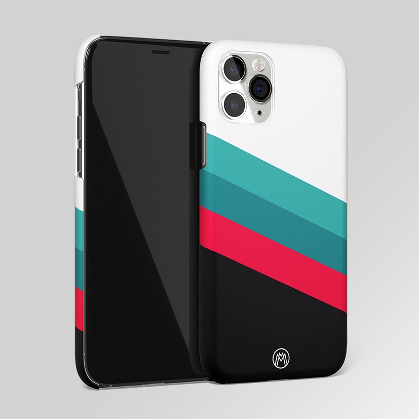 White Green Red Pattern Stripes Matte Case Phone Cover