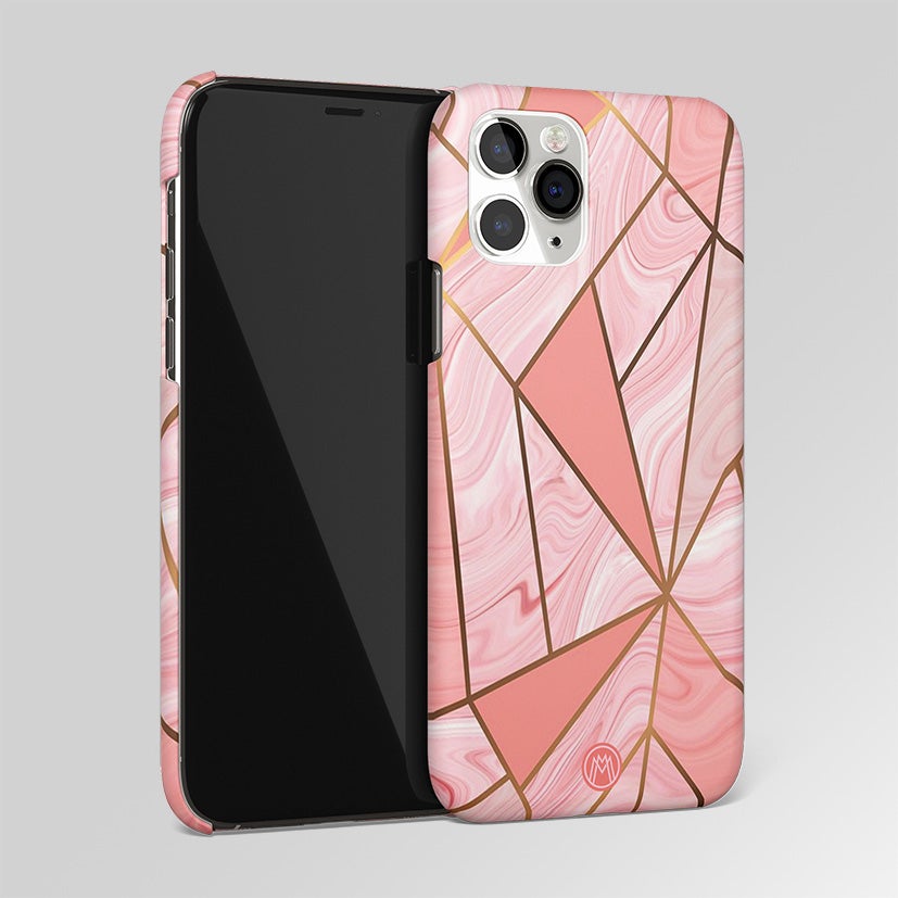Pink Peachy Geometric Matte Case Phone Cover