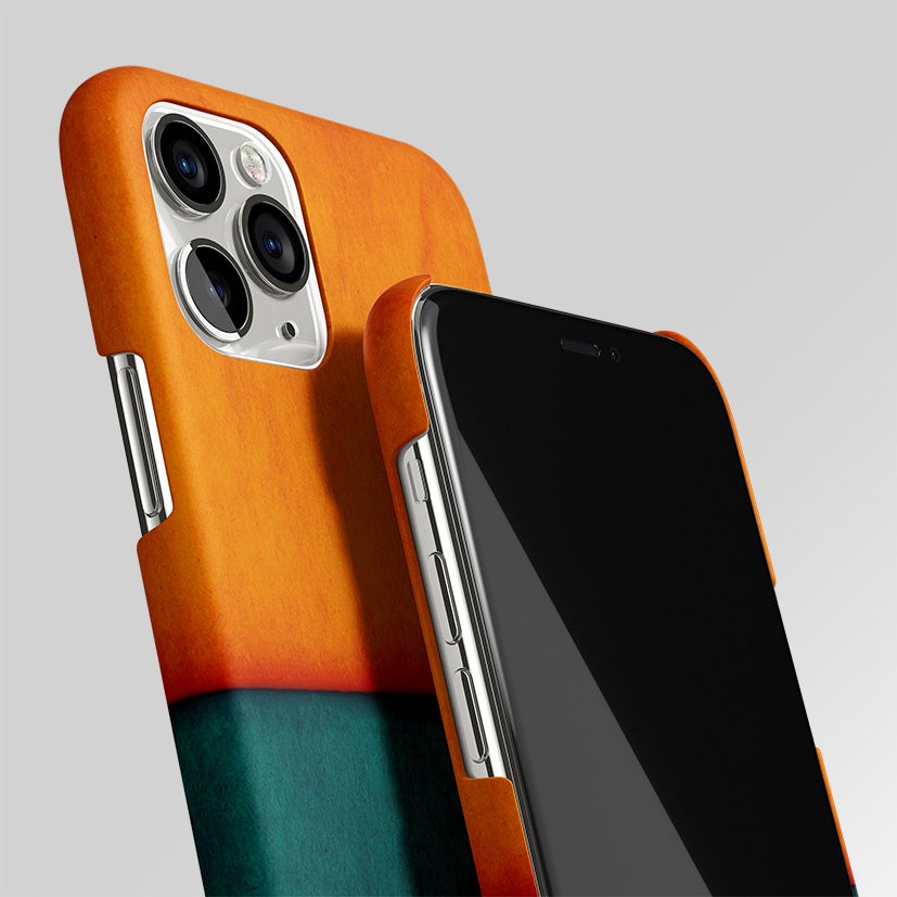 Orange/Green Pattern Matte Case Phone Cover