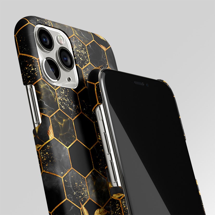 Black Grey Tile Marble Matte Case Phone Cover