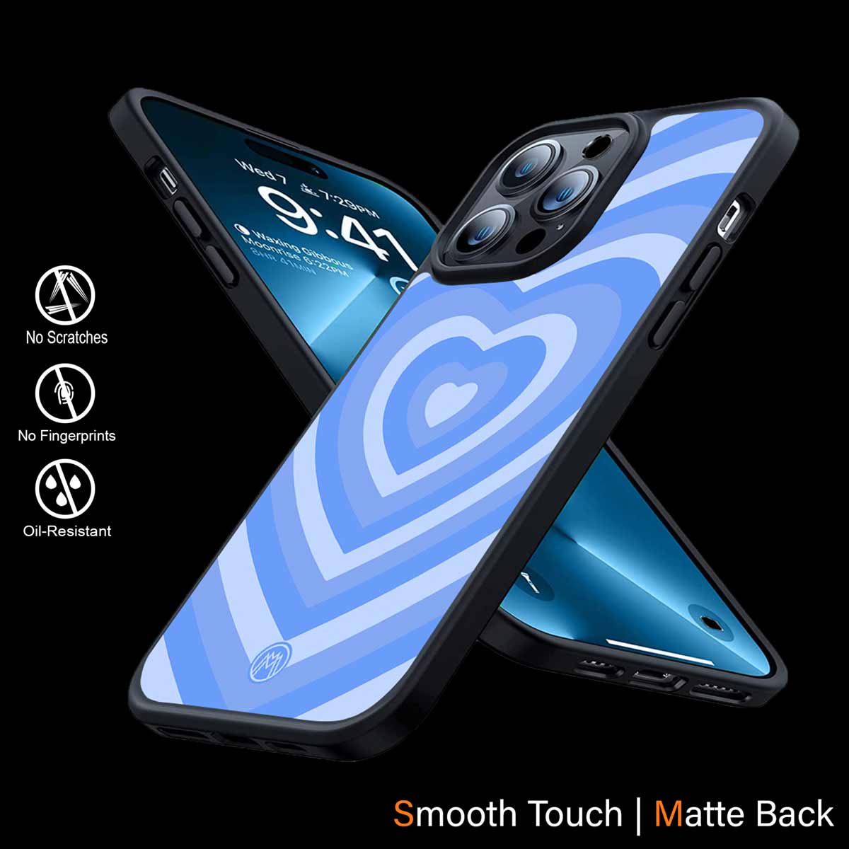 Y2K Blue Hearts Aesthetic Phone Cover | MagSafe Case