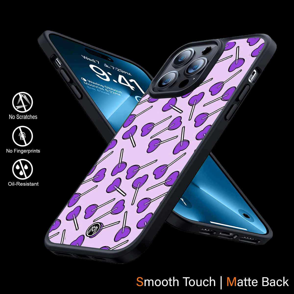 Y2K Hearts Lollipop Purple Edition Phone Cover | MagSafe Case