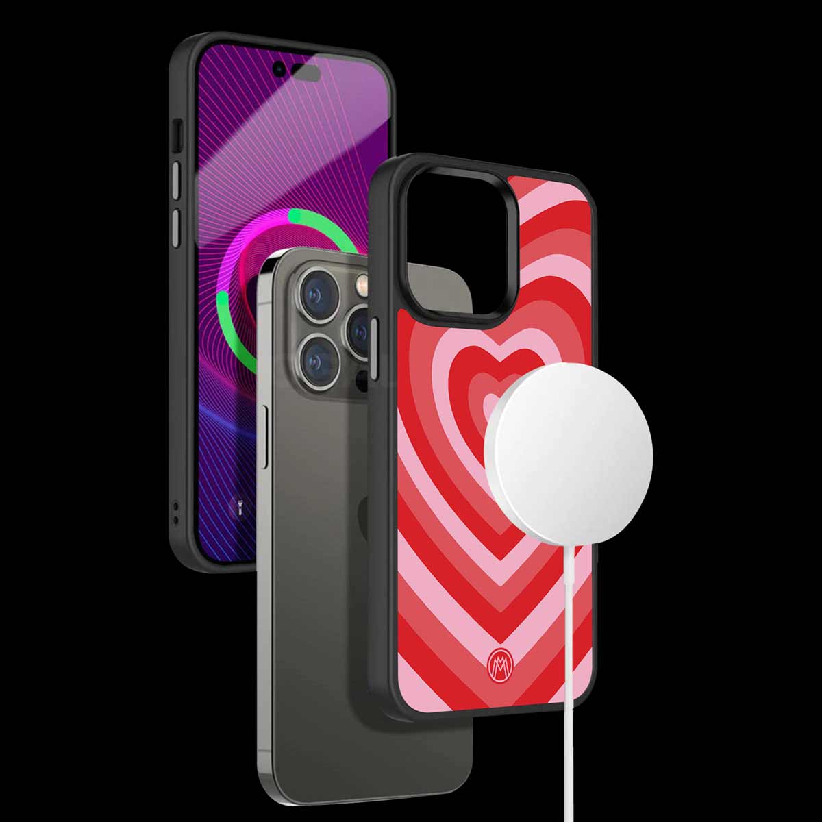 Y2K Red Hearts Aesthetic Phone Cover | MagSafe Case